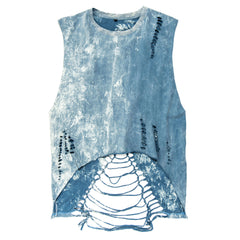 Authentic Distressed Cut- Out Vintage Wash T-Shirt, The Trance