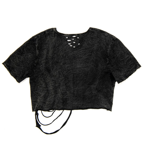 distressed cut out t-shirt