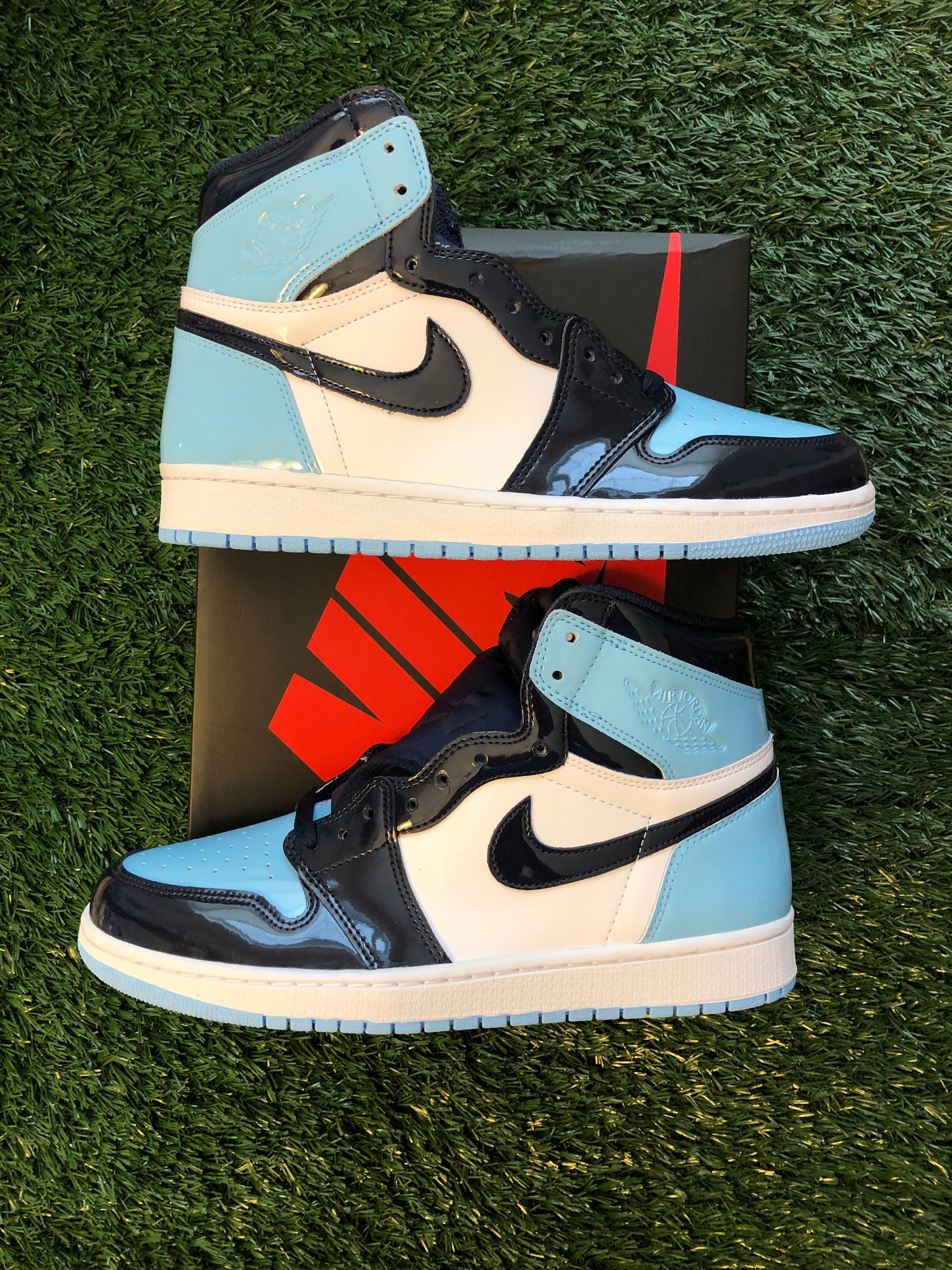 fake jordan 1 unc patent