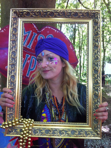 lady holding old style photo frame