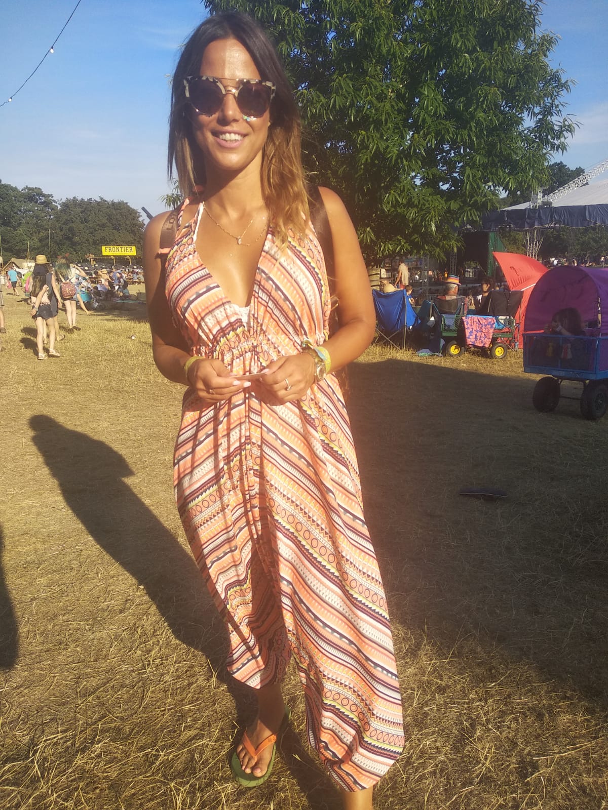 lady wearing Dancing Leopard dress at Wilderness Festival