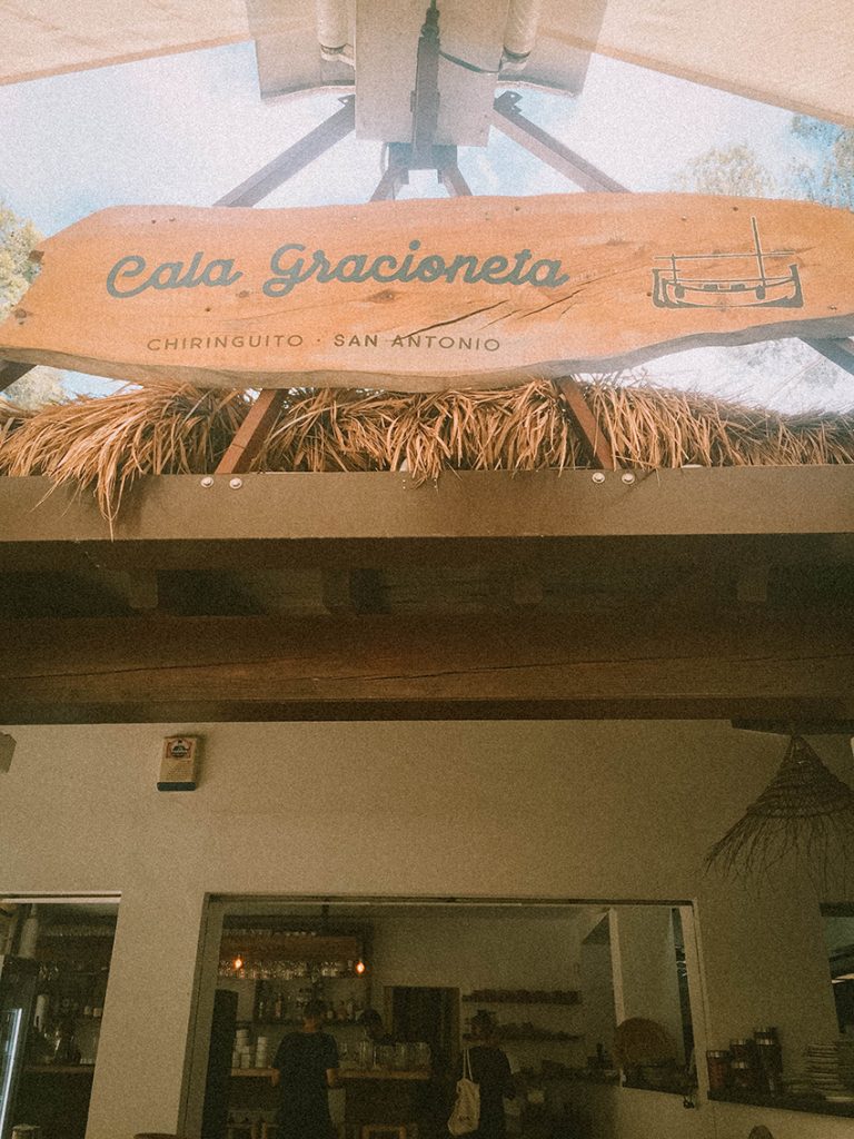 sign and front of Cala Gracienta