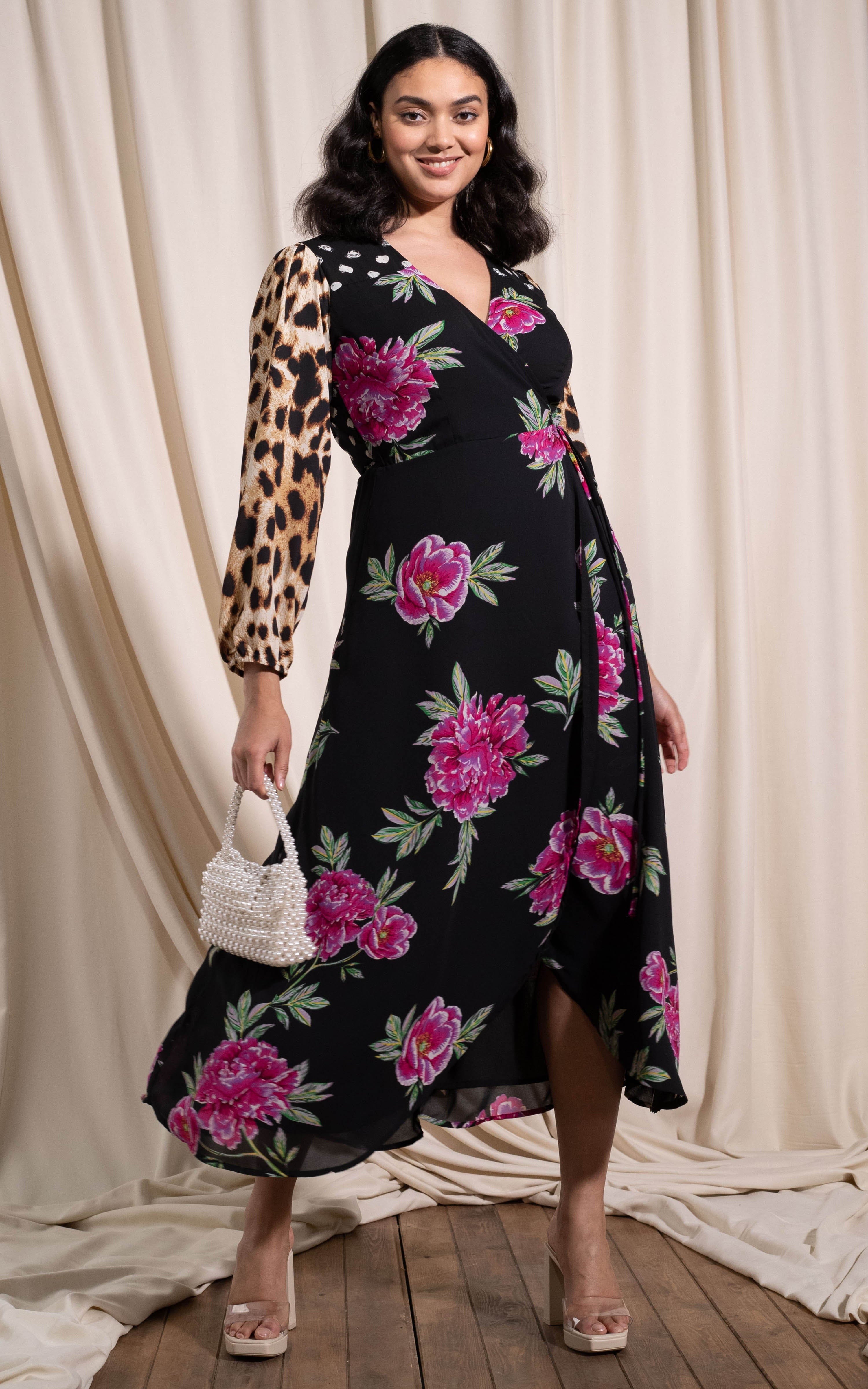 model wearing Jagger Maxi Dress in Print Mix