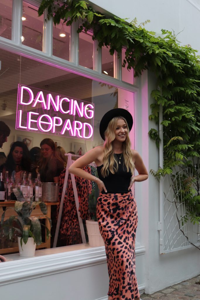 lady outside the front of Dancing Leopard pop up shop on Portobello Road