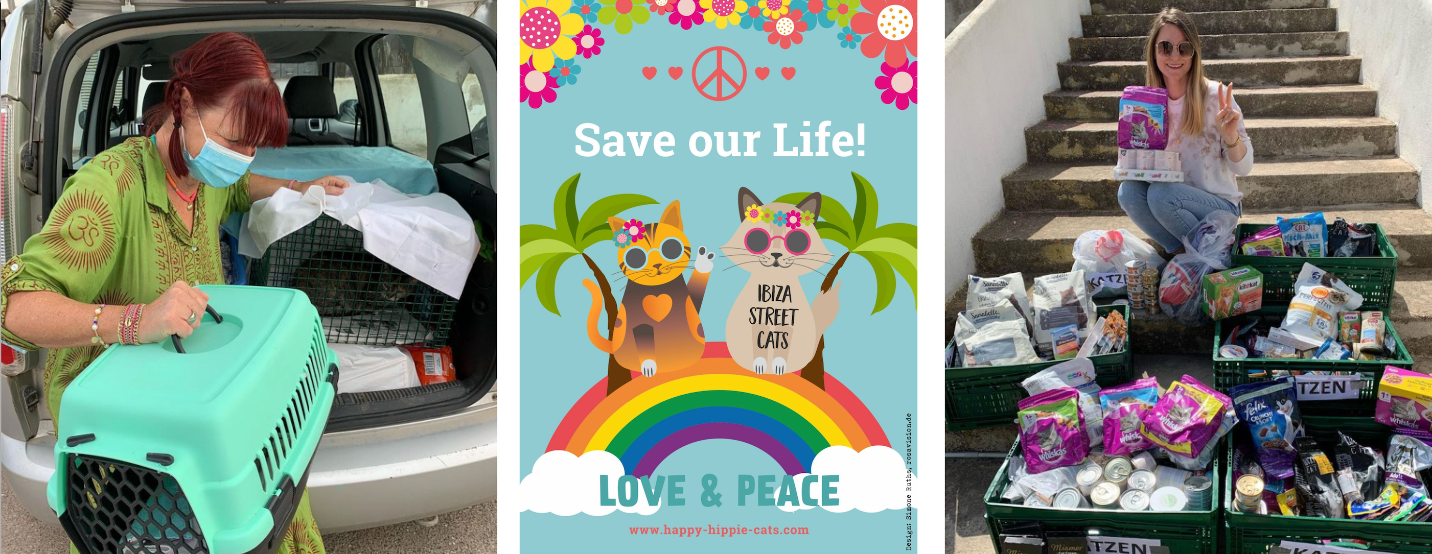 collage of Happy Hippie Cats images