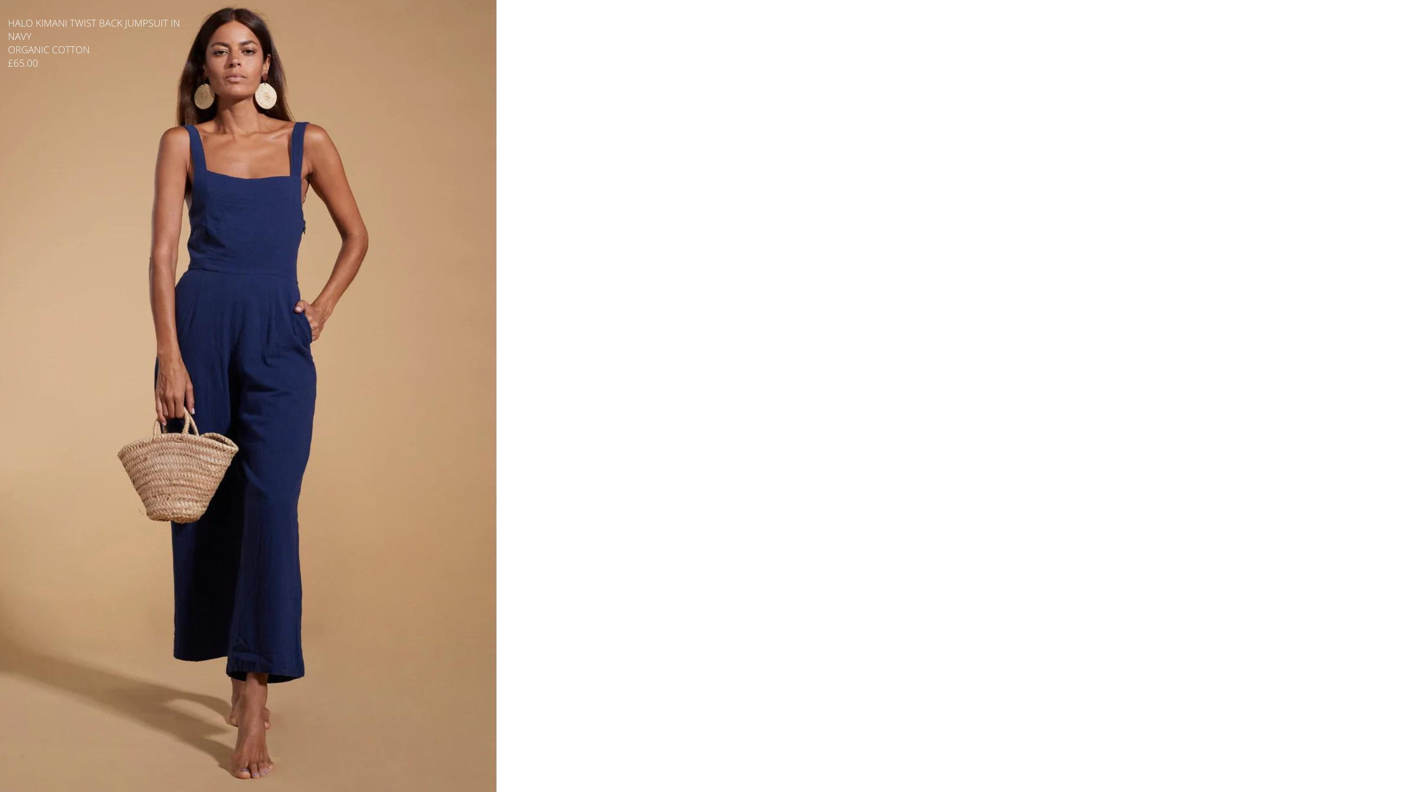model wearing Halo Kimani Twist Back Jumpsuit in Navy