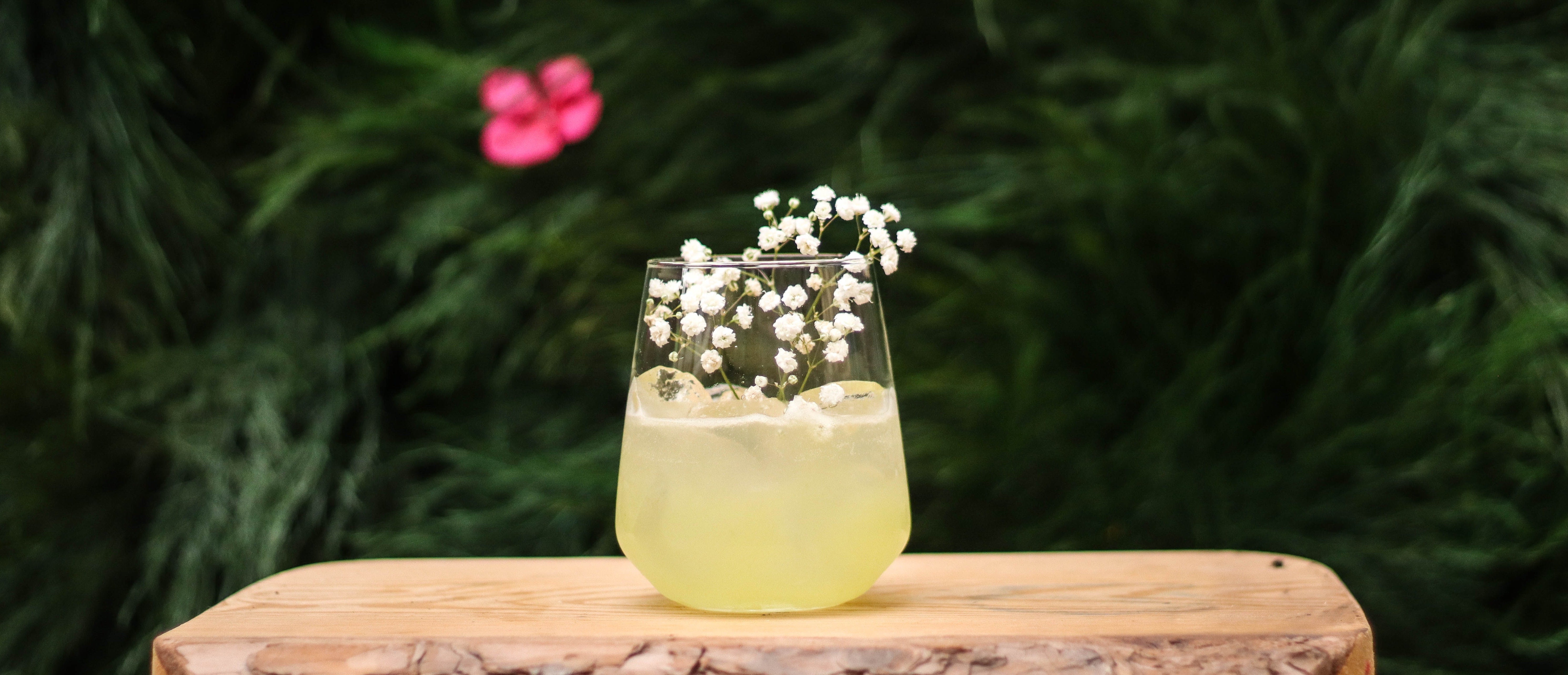 cocktail on wooden table