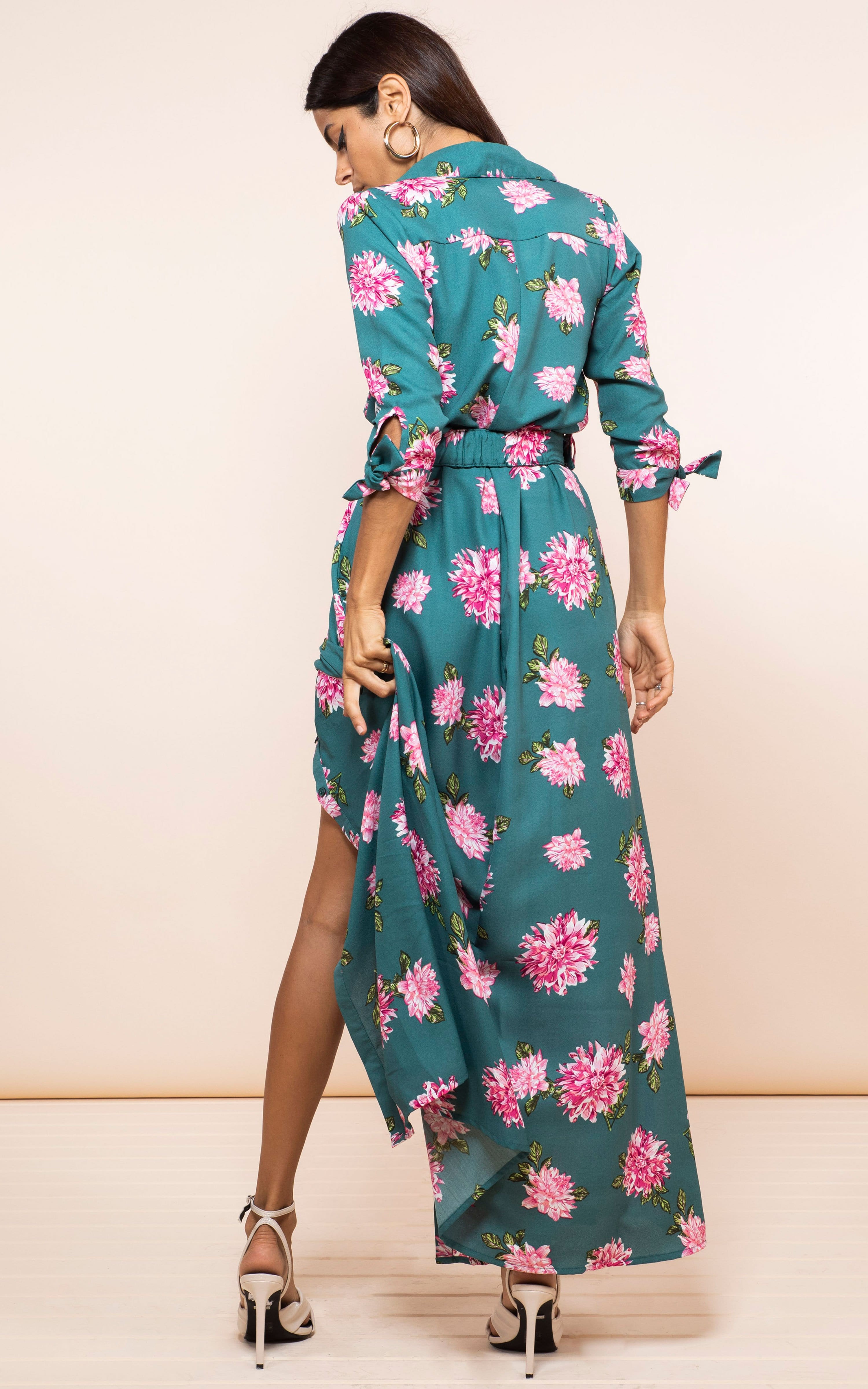 Dove Dress In Dahlia Print