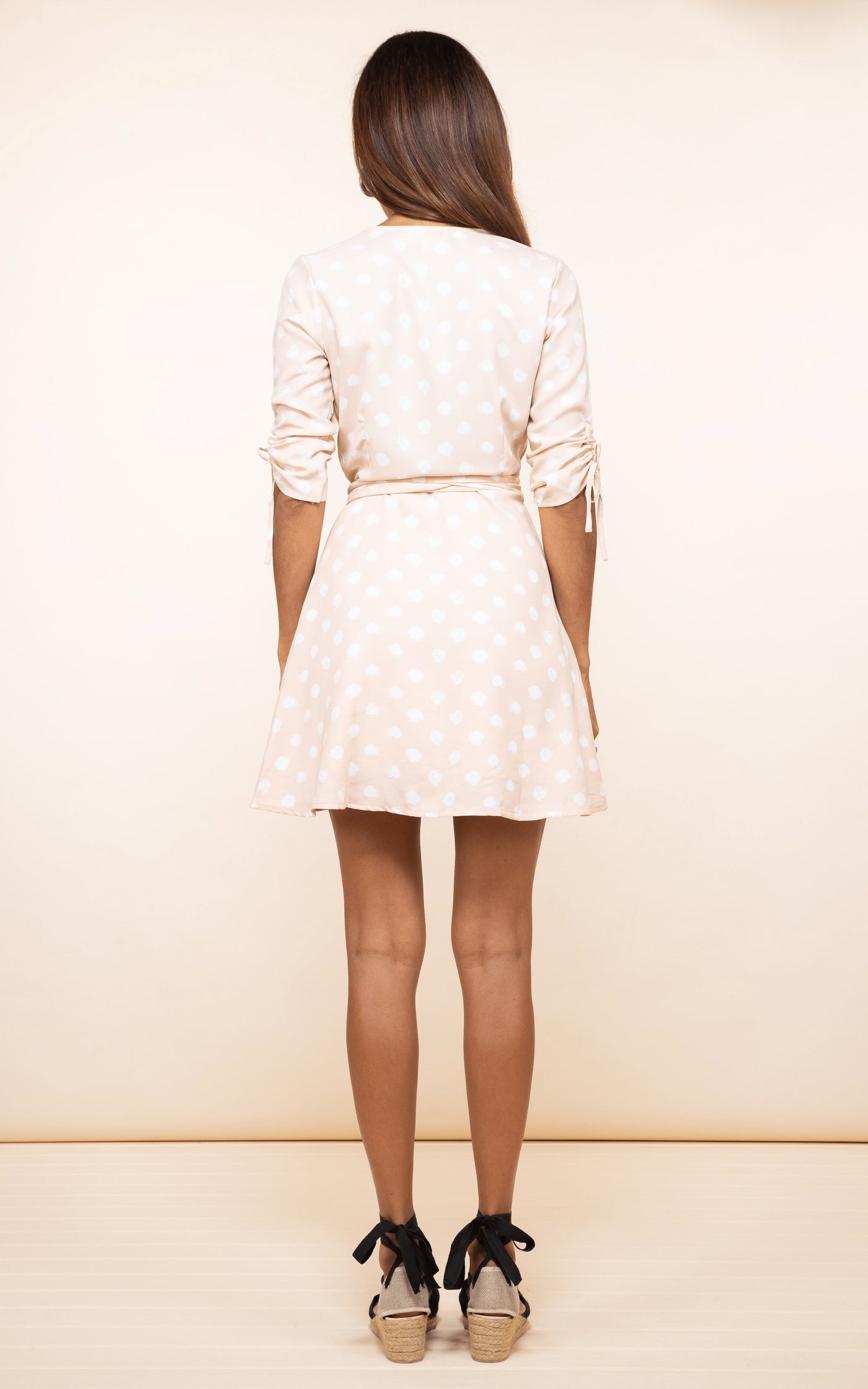 Trixie Mini Dress In Nude Dotty Print Dancing Leopard