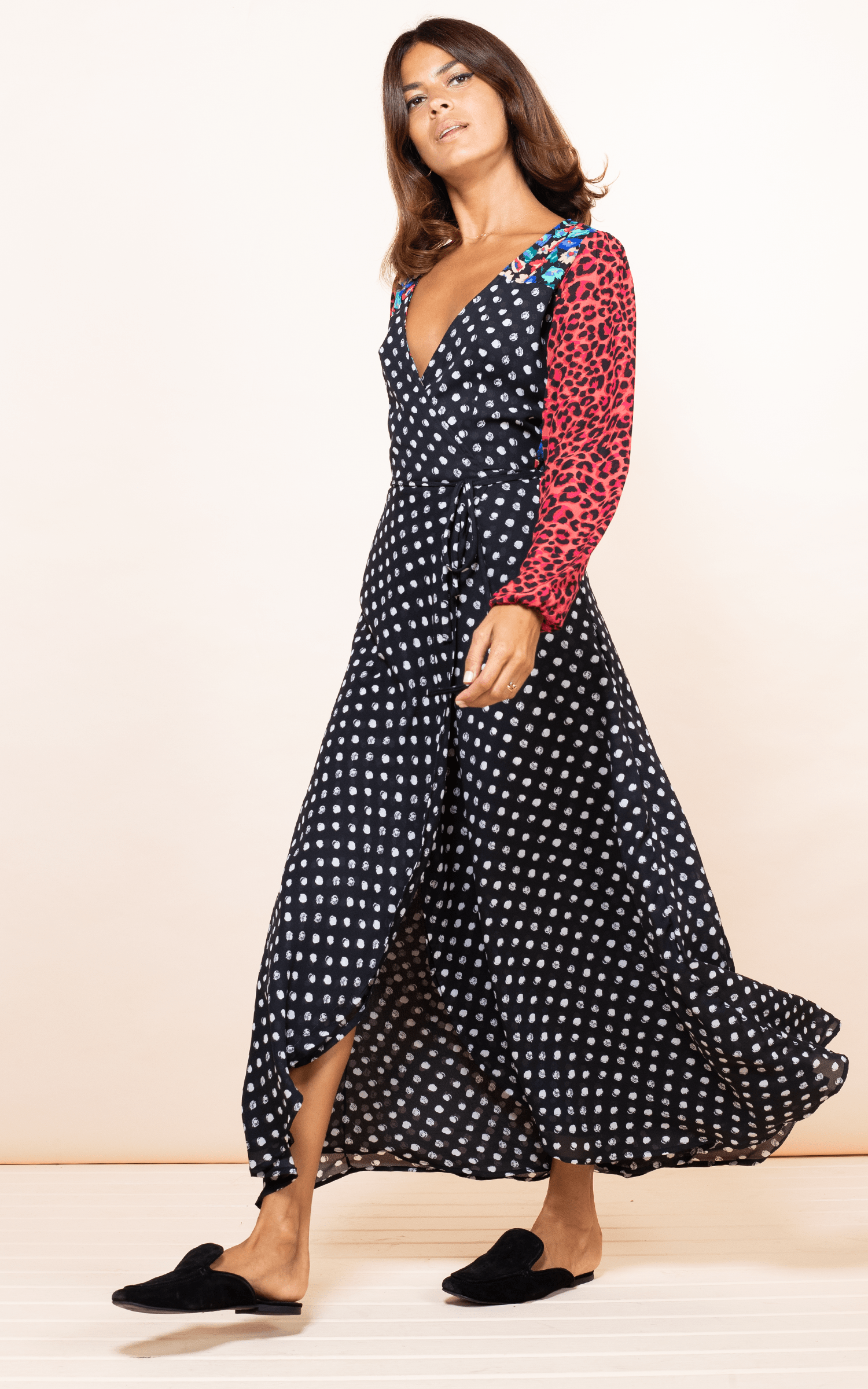 Jagger Maxi Dress In Red Polka Dot