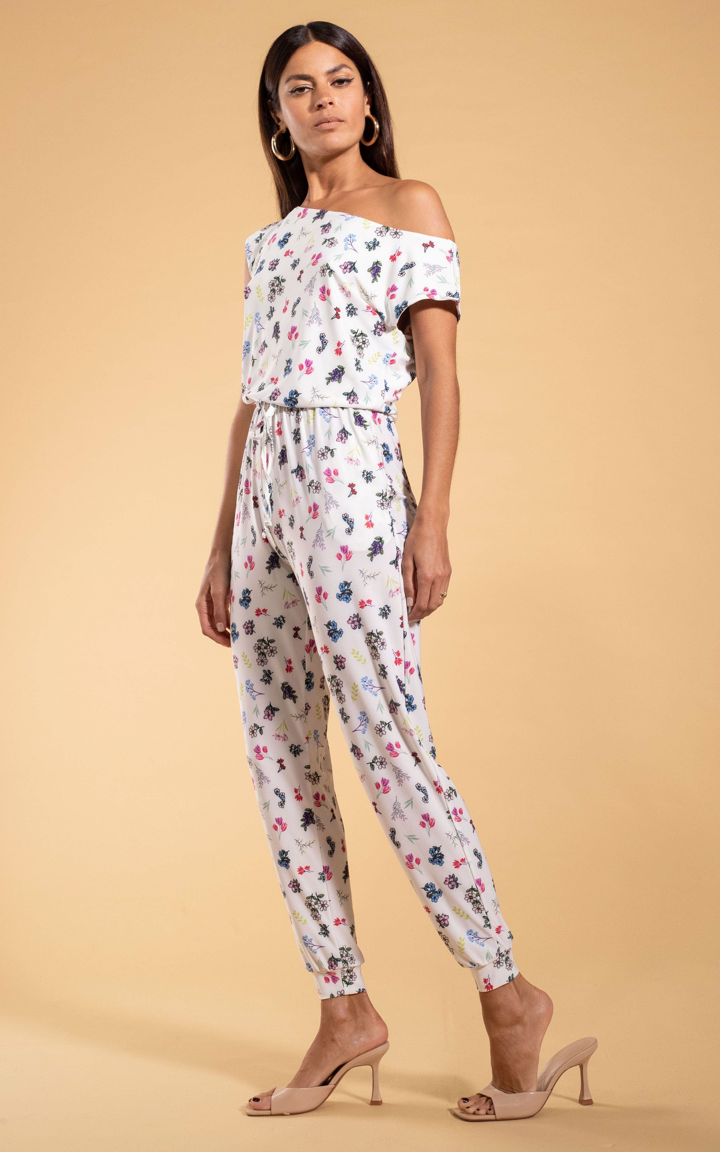 Billie Slinky Jumpsuit in Spaced Ditsy Floral