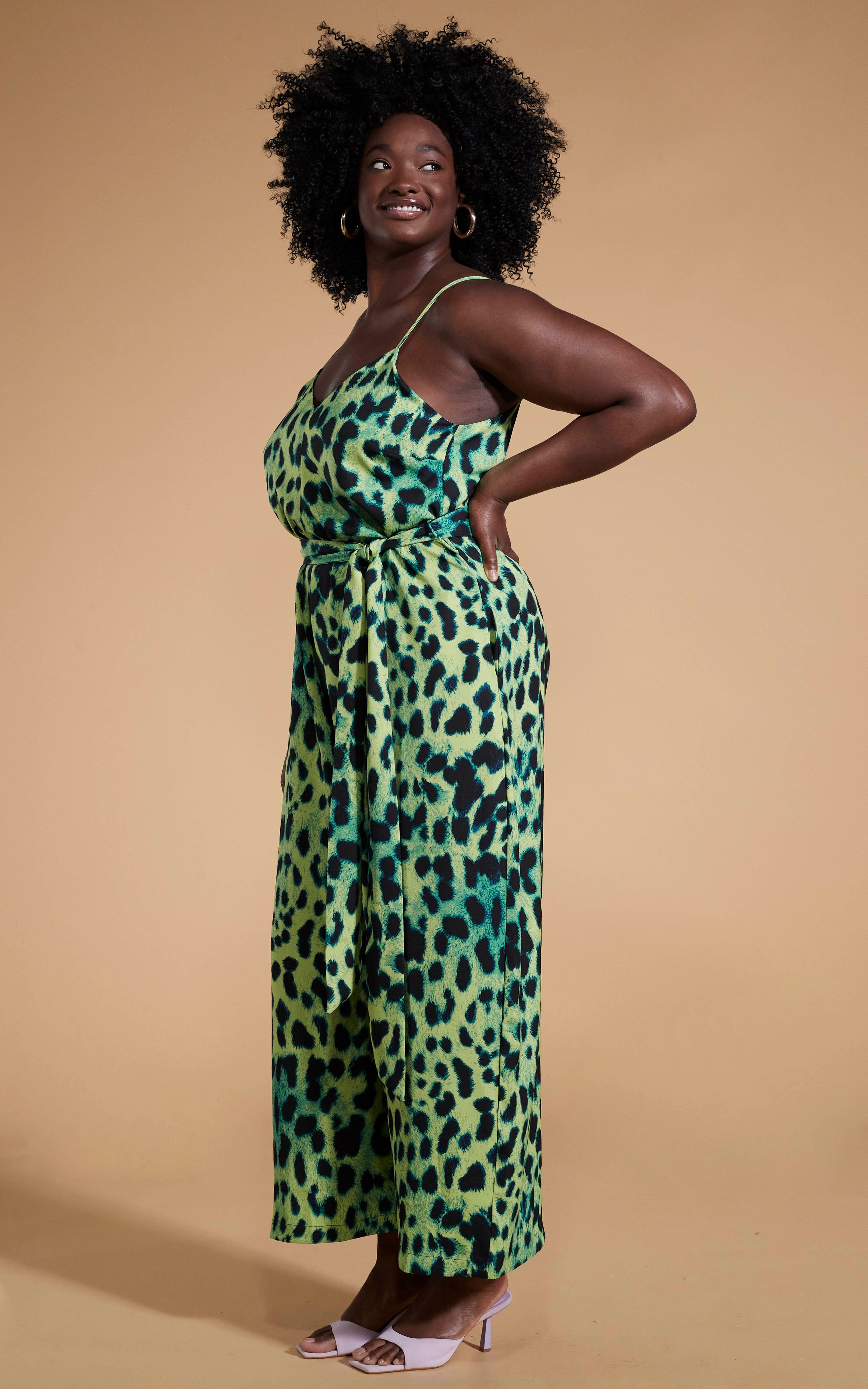 Gabriella Jumpsuit in Lime Leopard