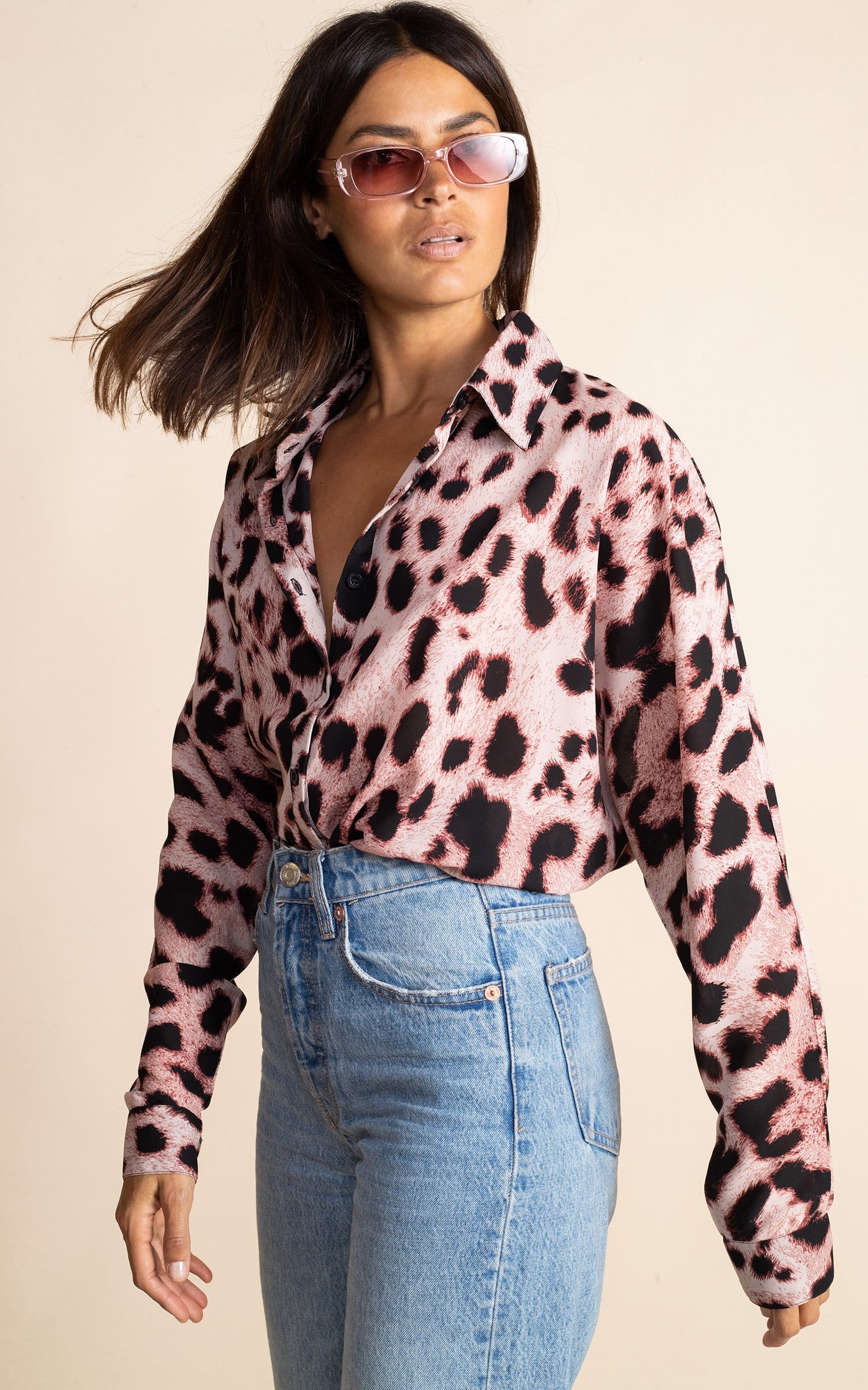 Keaton Shirt in Blush Leopard