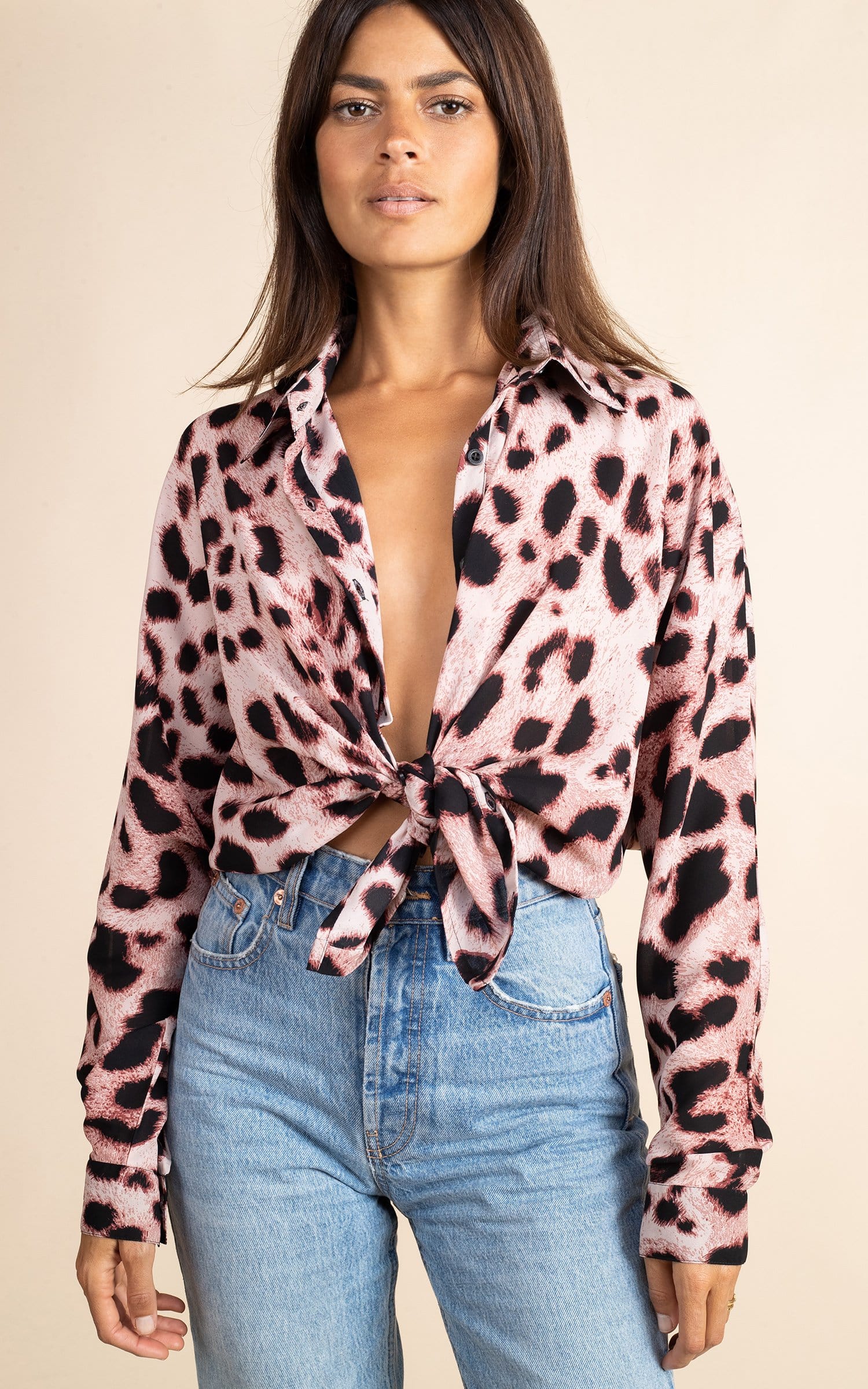 Keaton Shirt in Blush Leopard