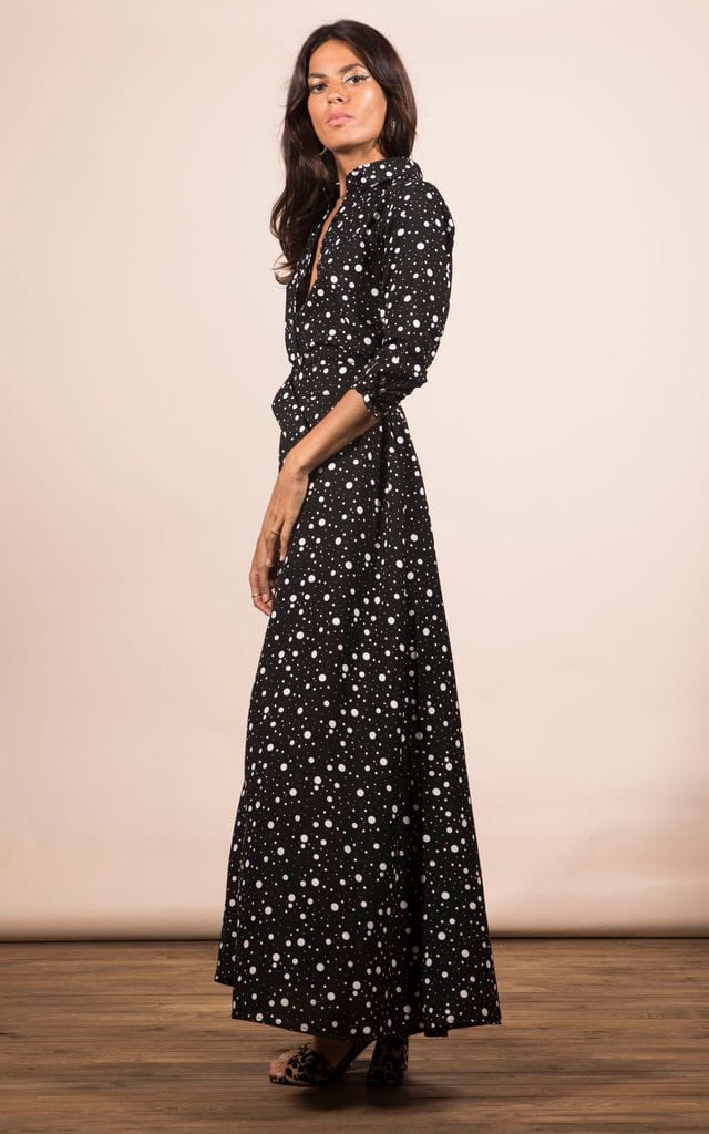 Dove Dress In Black Speckle