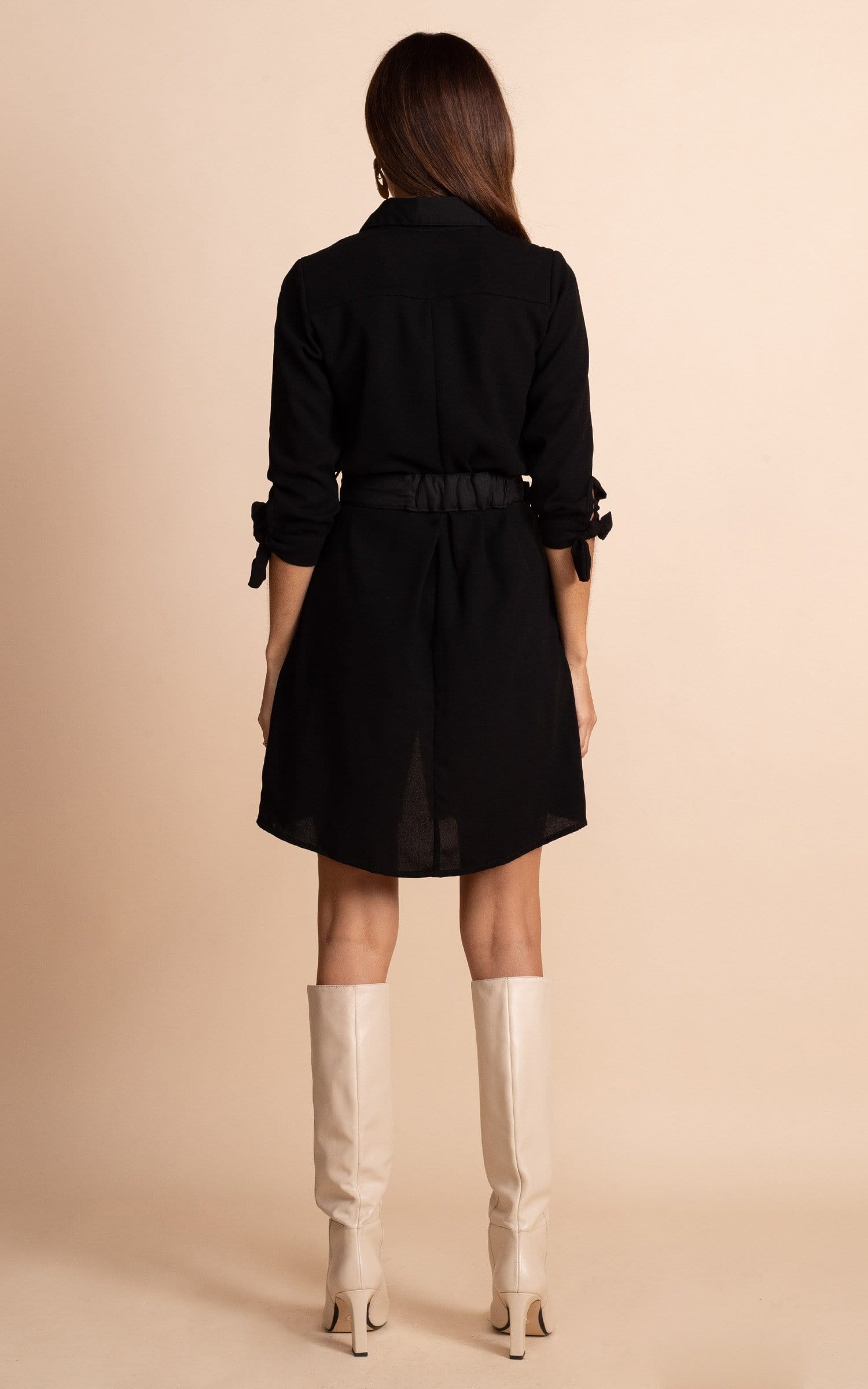 Jonah Mini Shirt Dress in Black