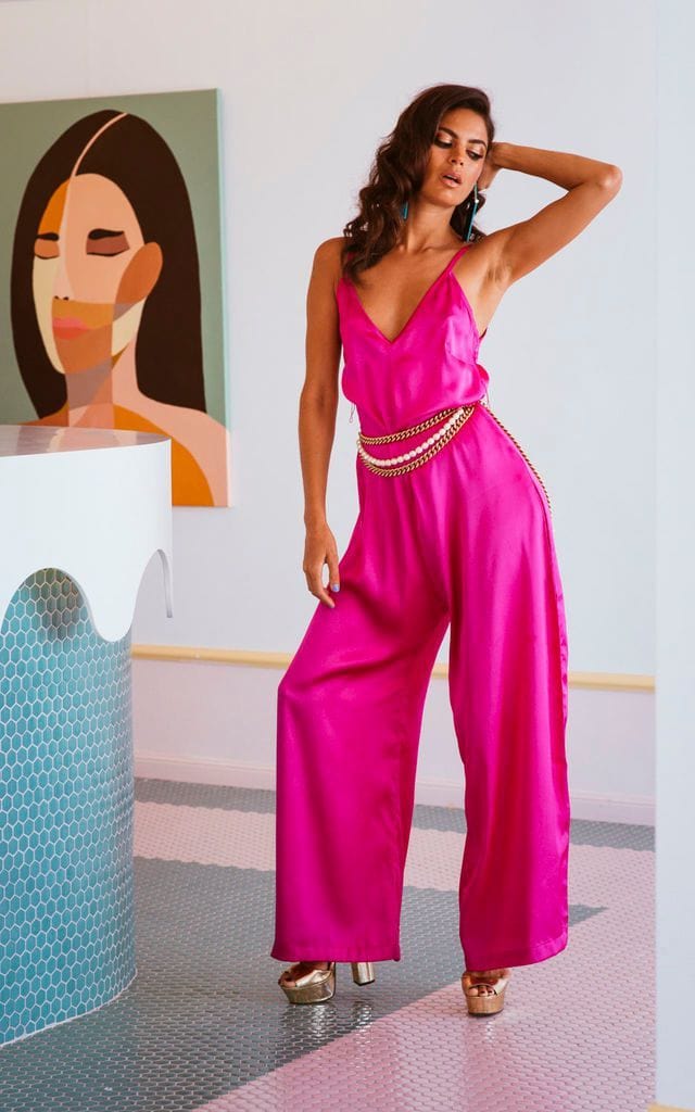 Gabriella Jumpsuit In Magenta