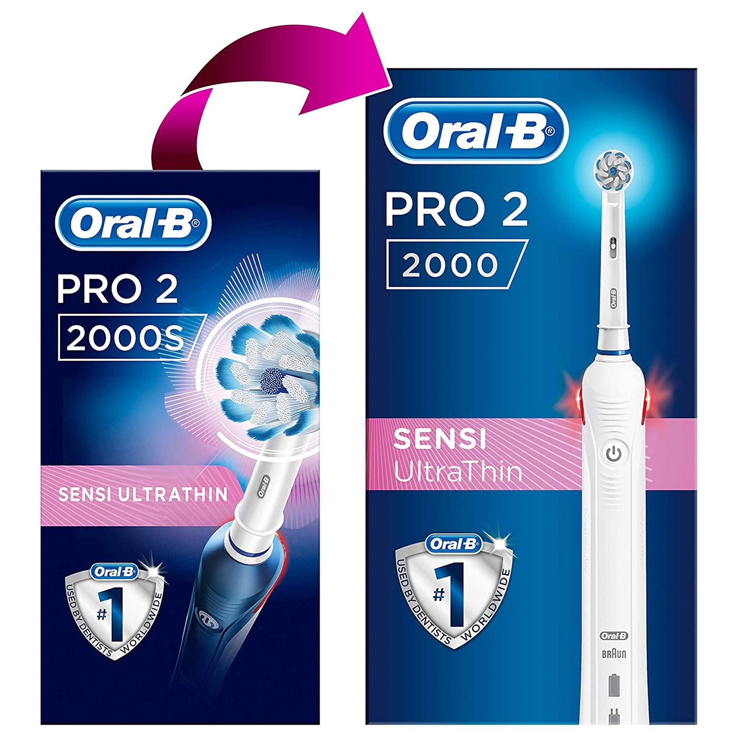 baan Wasserette Schuur Oral-B Pro 2 2000S Sensi UltraThin Electric Rechargeable Toothbrush – Avant  Garde Brands