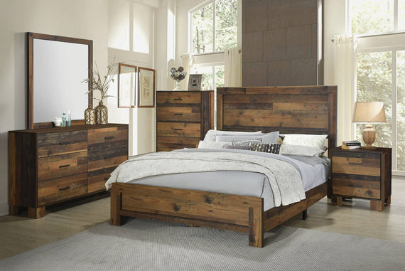 Sidney Eastern King Panel Bed Rustic Pine - 223141KE