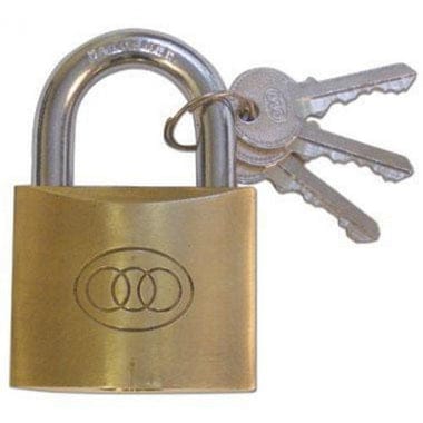 Solid Brass Padlock with Key, Pad Lock 1-1/2 in. Wide Lock Body, Fence  Locker US 