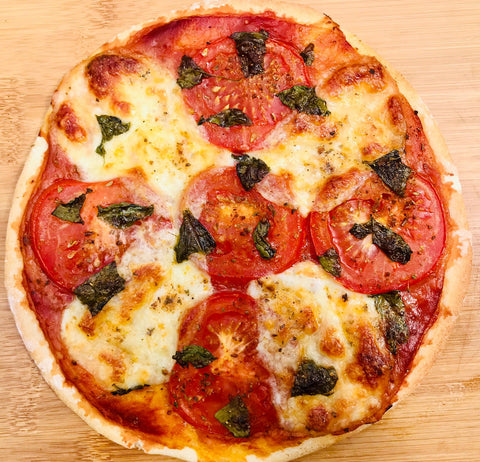 Homemade vegetarian pizza cooked