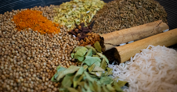 Spices in wok