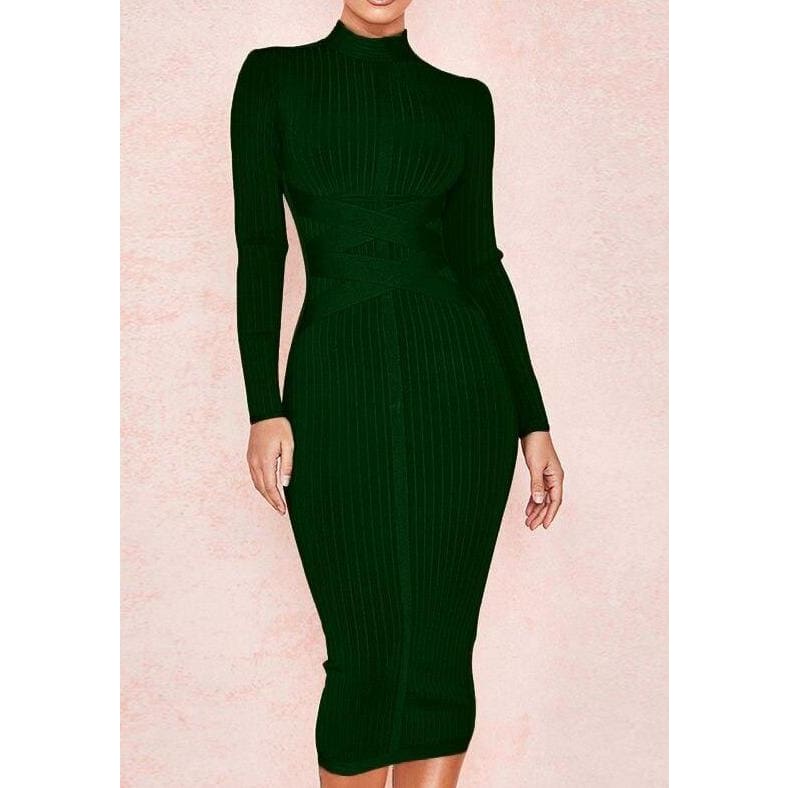 turtleneck evening dress