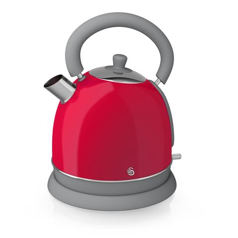 swan retro red kettle