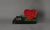 Valentines Flower Gift - An white acrylic tray that contain mini roses and mix 1\4 kilo chocolete box 