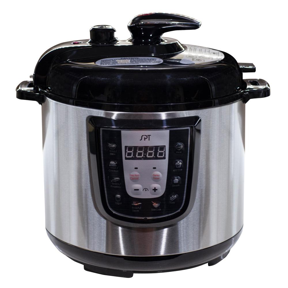 6 Qt. Stainless Steel Electric Pressure Cooker with Built-In Timer ...