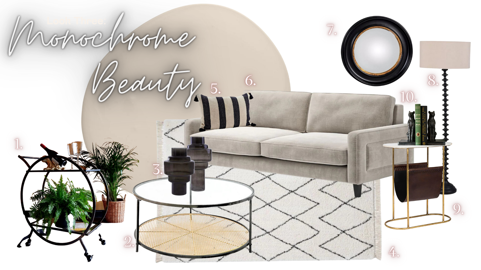 Look beauté monochrome | Boutique de meubles et d'articles ménagers | Boutique irlandaise pour la maison | Oriana B