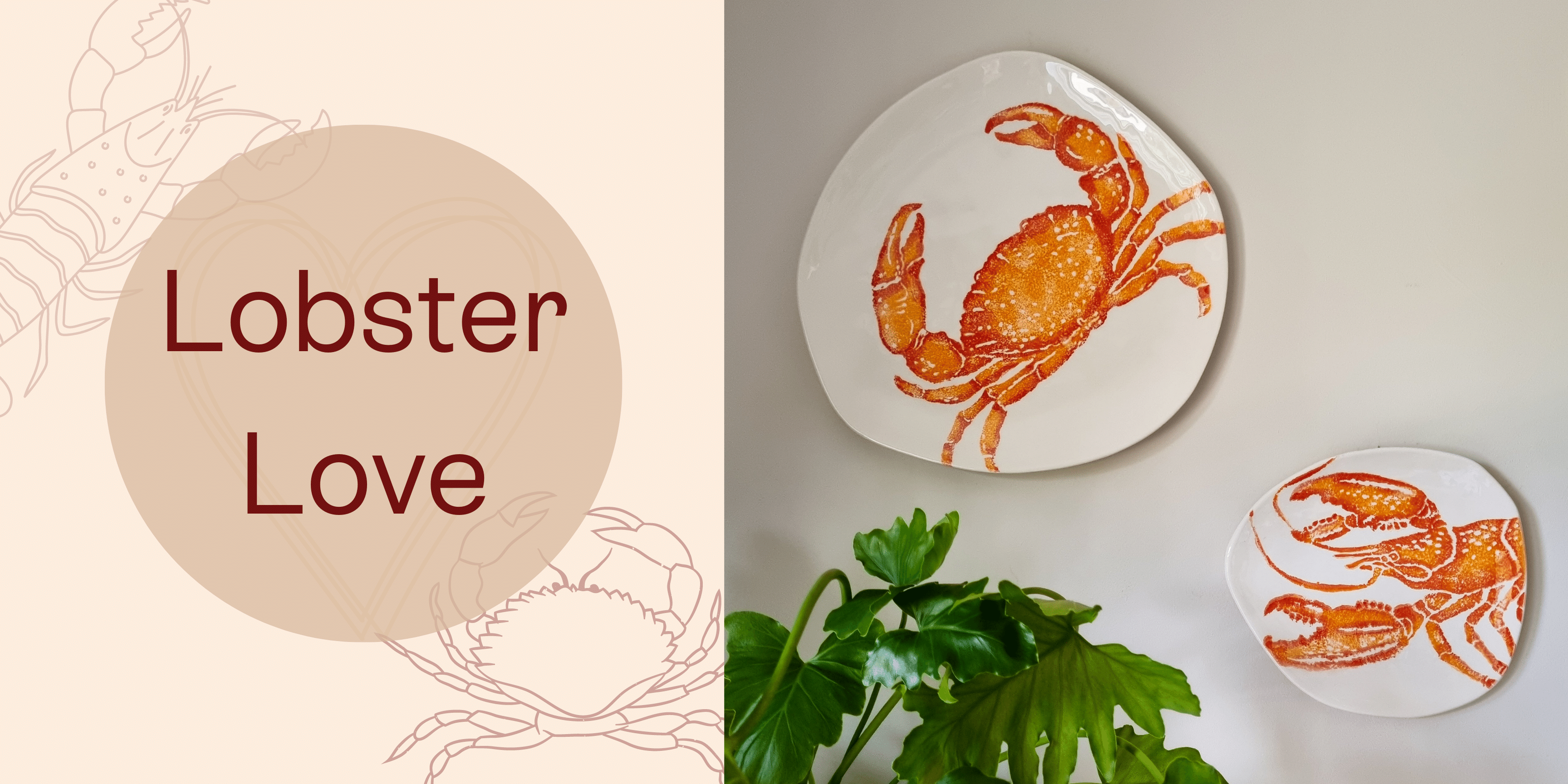 Cadeau d’assiettes murales de homard et de crabe