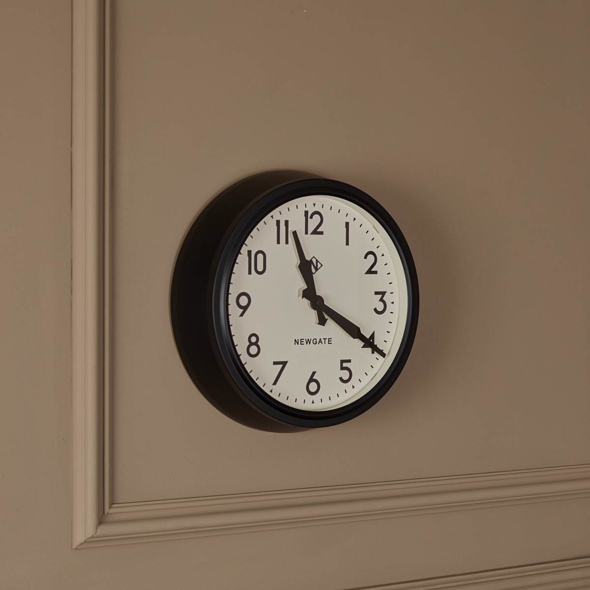 Newgate The Electric Black Cream Wall Clock Oriana B