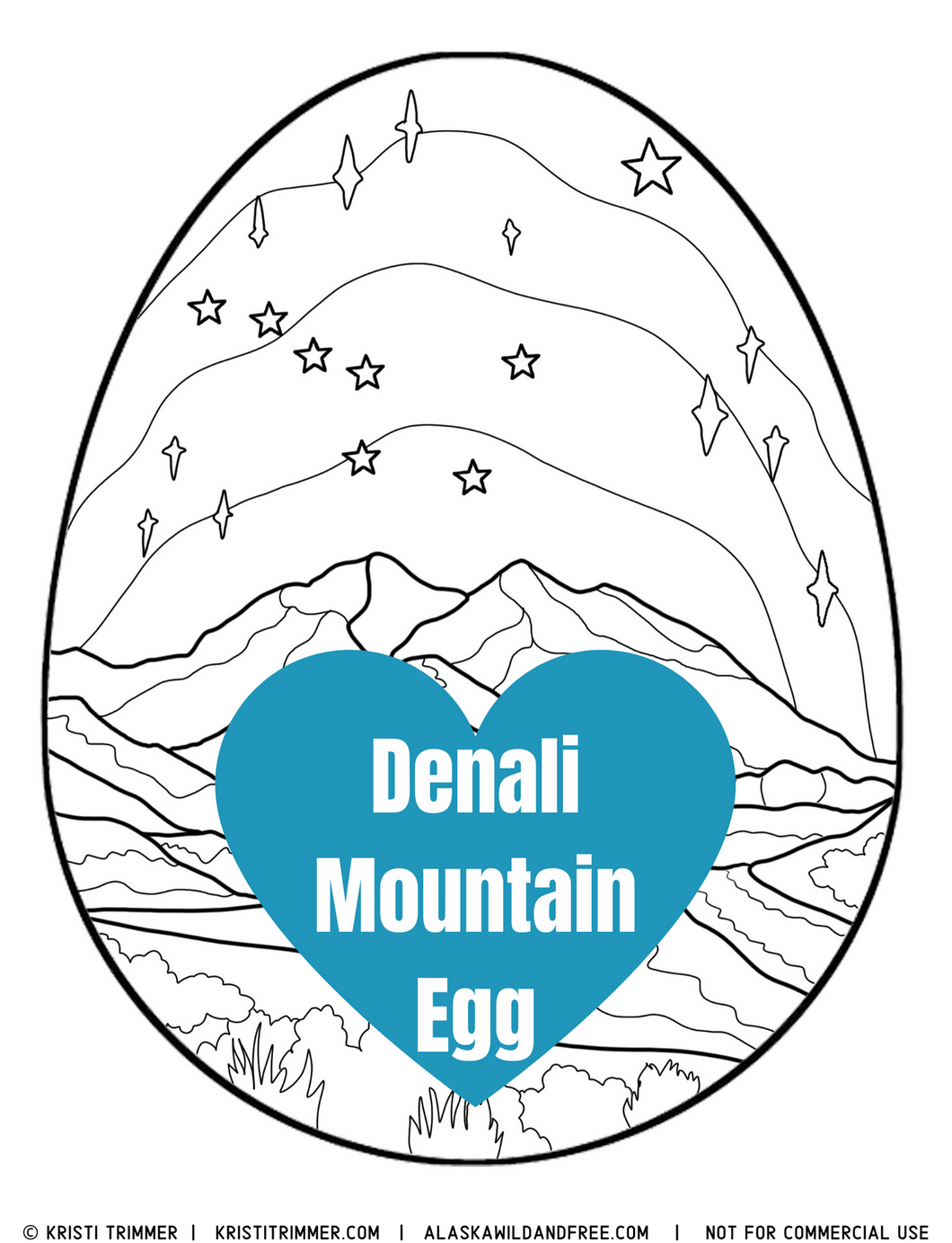 Download Color: Easter Eggs - Denali Mountain Coloring Page - Alaska Wild & Free