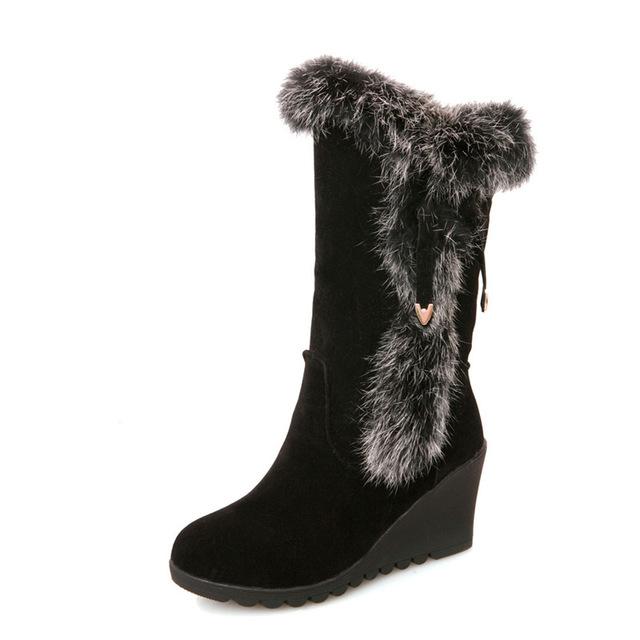 wedge calf boots