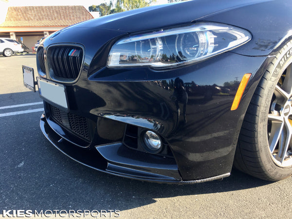 black f10 bmw 5 series with performance front lip in carbon fiber