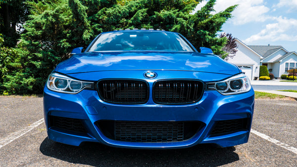 blue f30 m3 style dual slat kidney grill