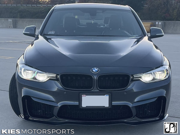 grey f30 m3 front bumper with psm carbon lip kidney grills