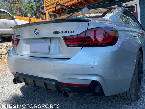 silver f32 with performance diffuser and carbon trunk lip