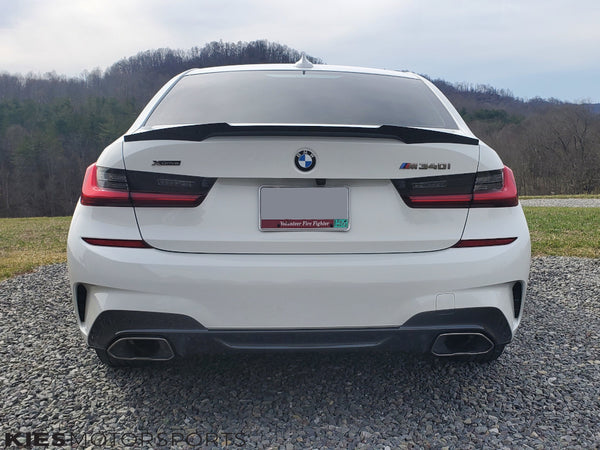 white g20 m4 style trunk lip rear profile