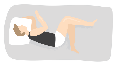Man sleeping in different positions with pillow
