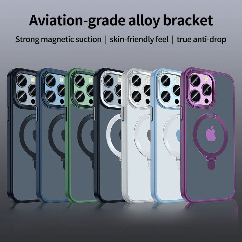 Magnetic Ring Holder Phone Case For iPhone 14 13 Pro Max Cover MagSafe Wireless Charging Shockproof Metal Cellphone Funda Coque