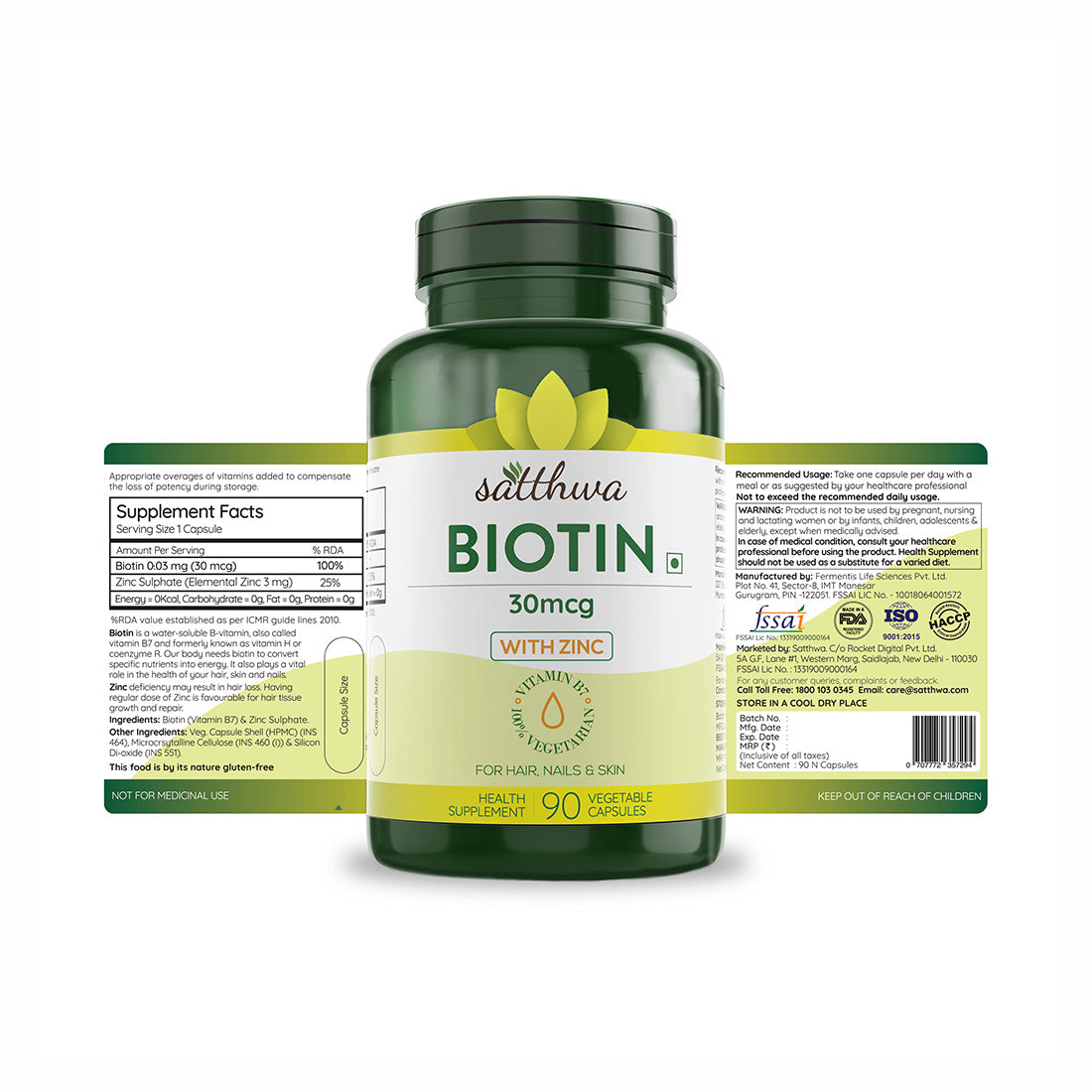Bold Care Organic Biotin tablets For Hair Growth  76gm
