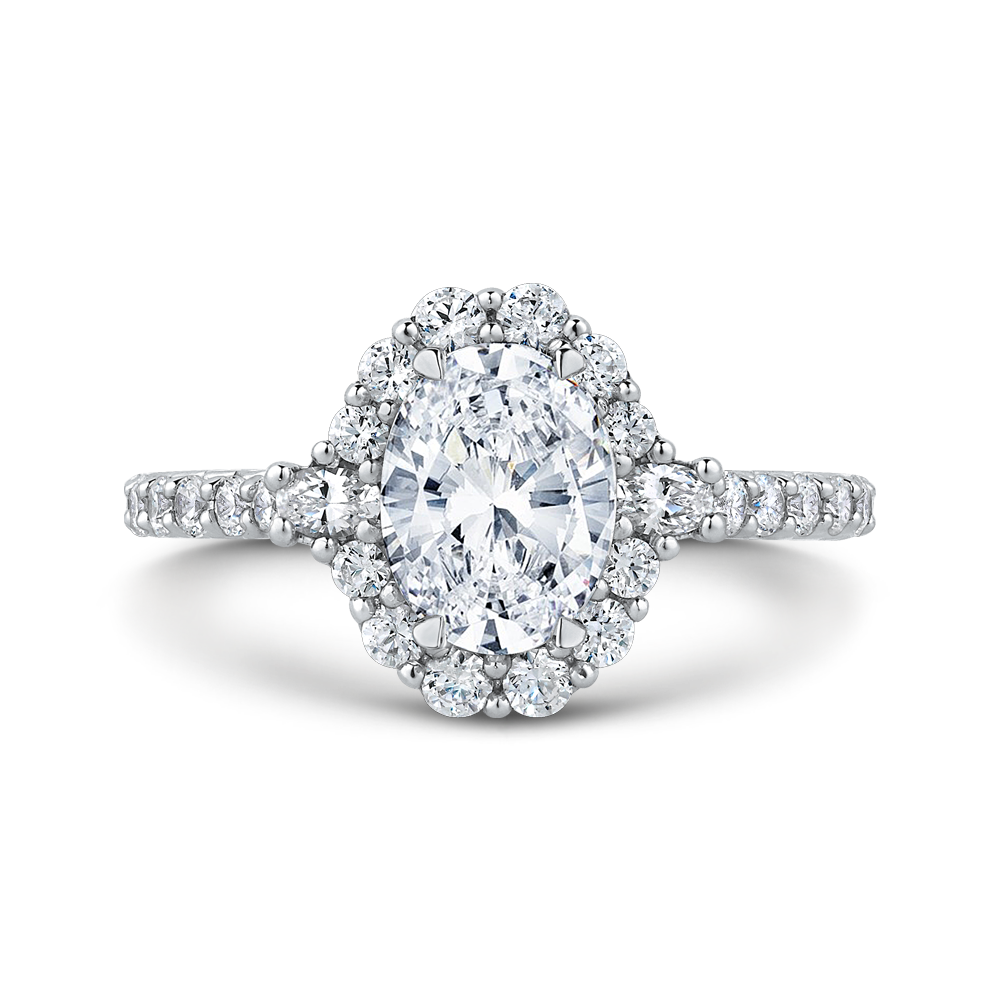 Racea: Oval Diamond Halo Engagement Ring