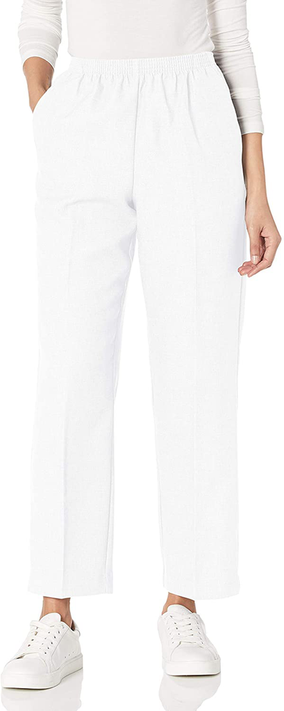 Alfred Dunner Women's All Around Elastic Waist Polyester Petite Pants –  MODAndME