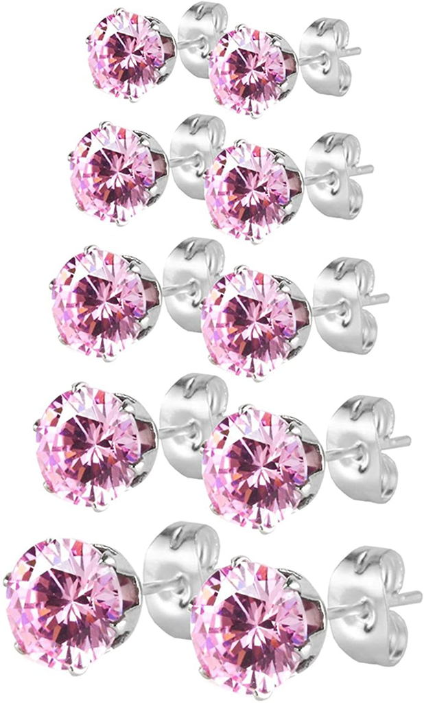 Jstyle 12Pairs Clear Plastic Stud Earrings for Women Acrylic Post Star  Heart Rhinestone Ear Studs Piercing Retainers 