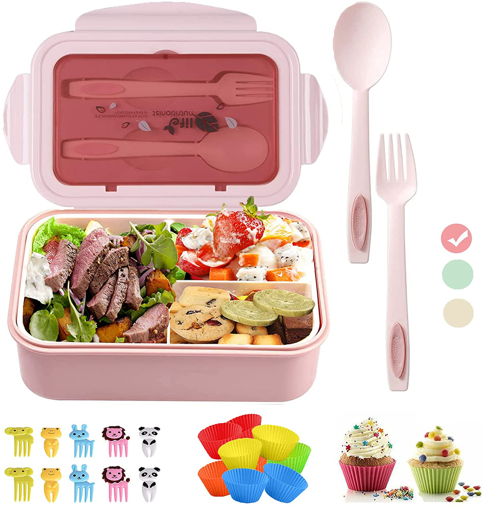  MISS BIG Bento Box, Lunch Box Kids,Ideal Leak Proof Lunch Box  Containers, Mom's Choice Kids Lunch Box, No BPAs and No Chemical Dyes Bento  Box for Kids,Microwave and Dishwasher Safe Lunch