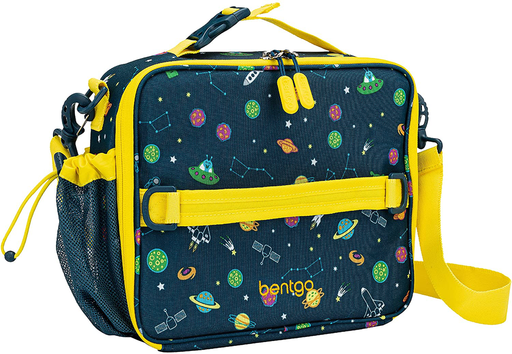 Bentgo Kids' Prints Double Insulated Lunch Bag, Durable, Water-Resistant Fabric, Bottle Holder - Tropical Fun