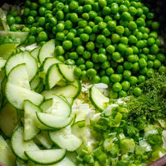 ENSALADA DE PEPINO Y ARVEJAS