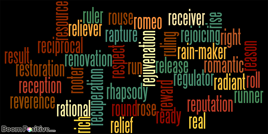 Positive nouns that start with R "letter r naming words" – Boom Positive